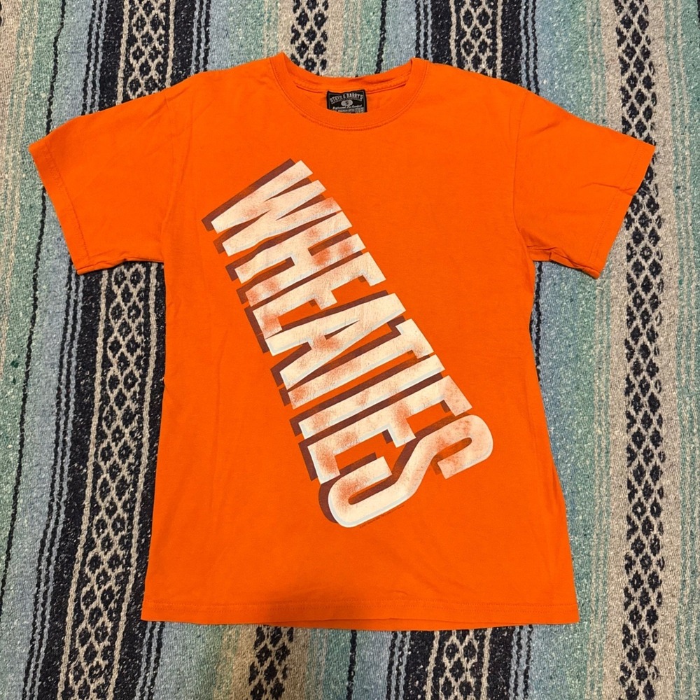 Steve & Barrys Wheaties T Shirt Mens Small Orange Graphic Tee Vintage 2007 S&B